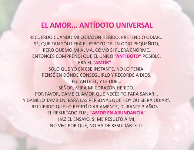 El amor...Antídoto universal Agosto 30 de 2010